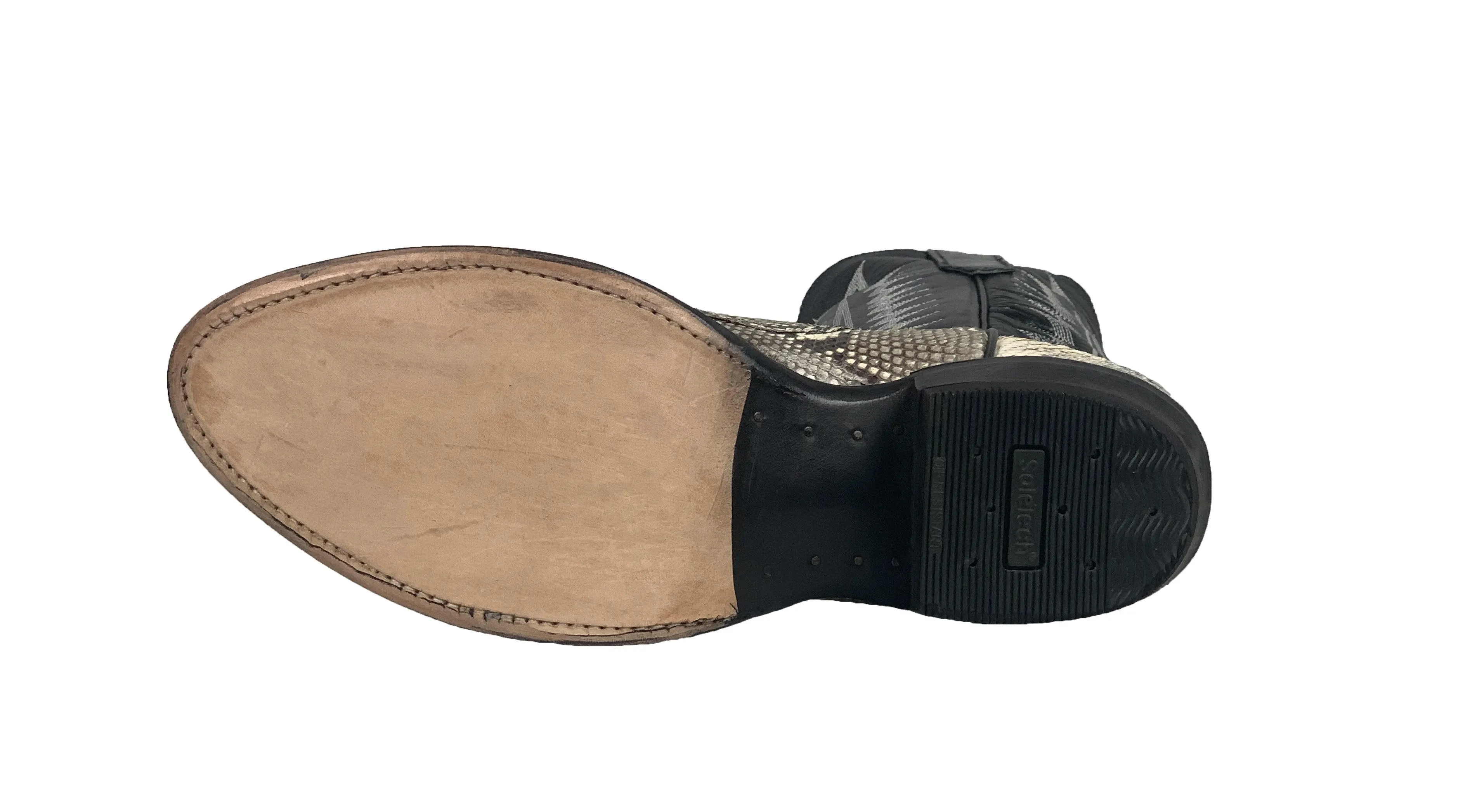 Cowtown Natural Python Round Toe Western Boots