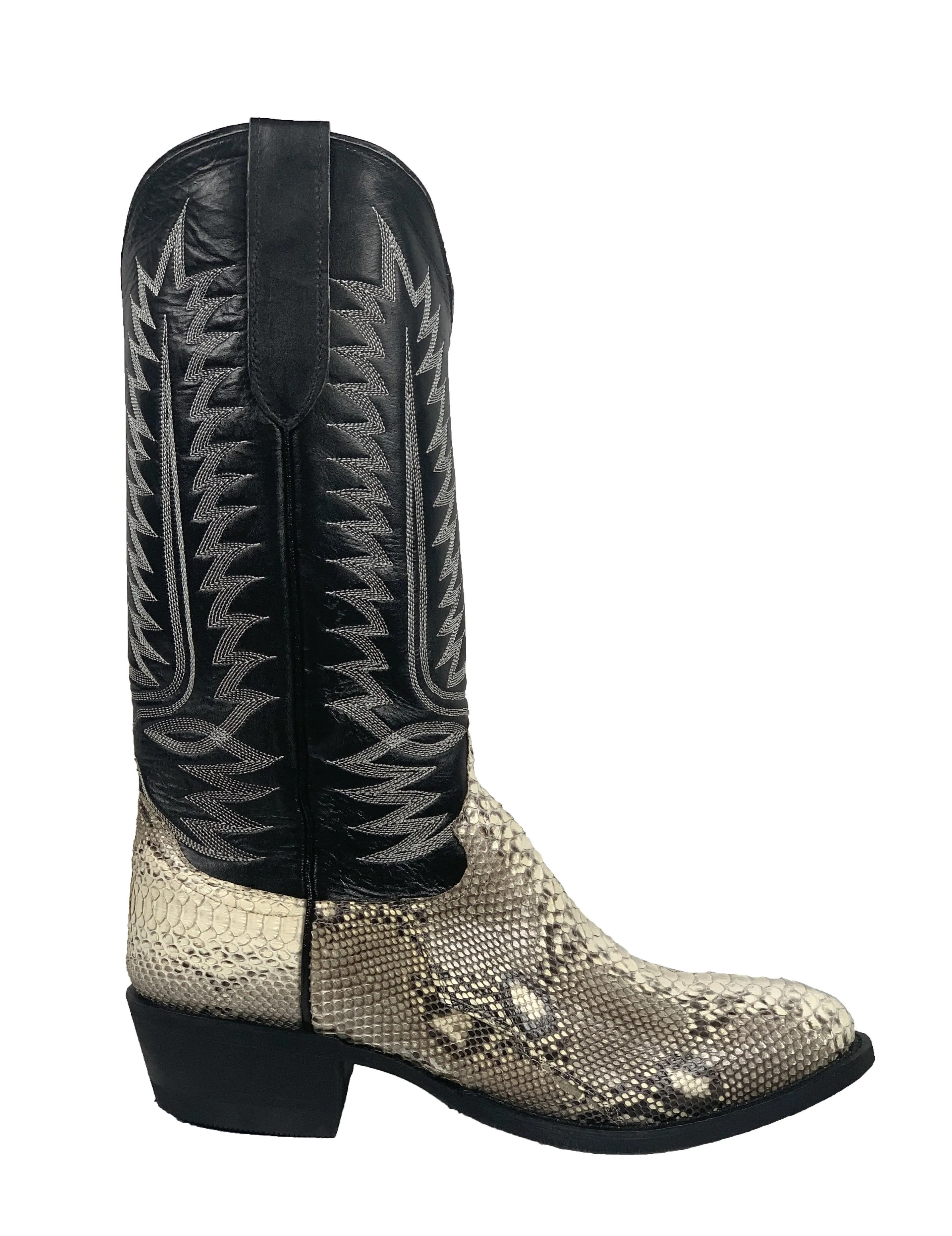 Cowtown Natural Python Round Toe Western Boots
