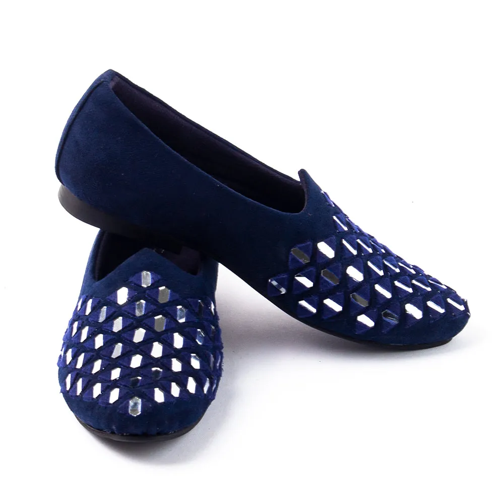 Monkstory Mirror Mojari - Royal Blue