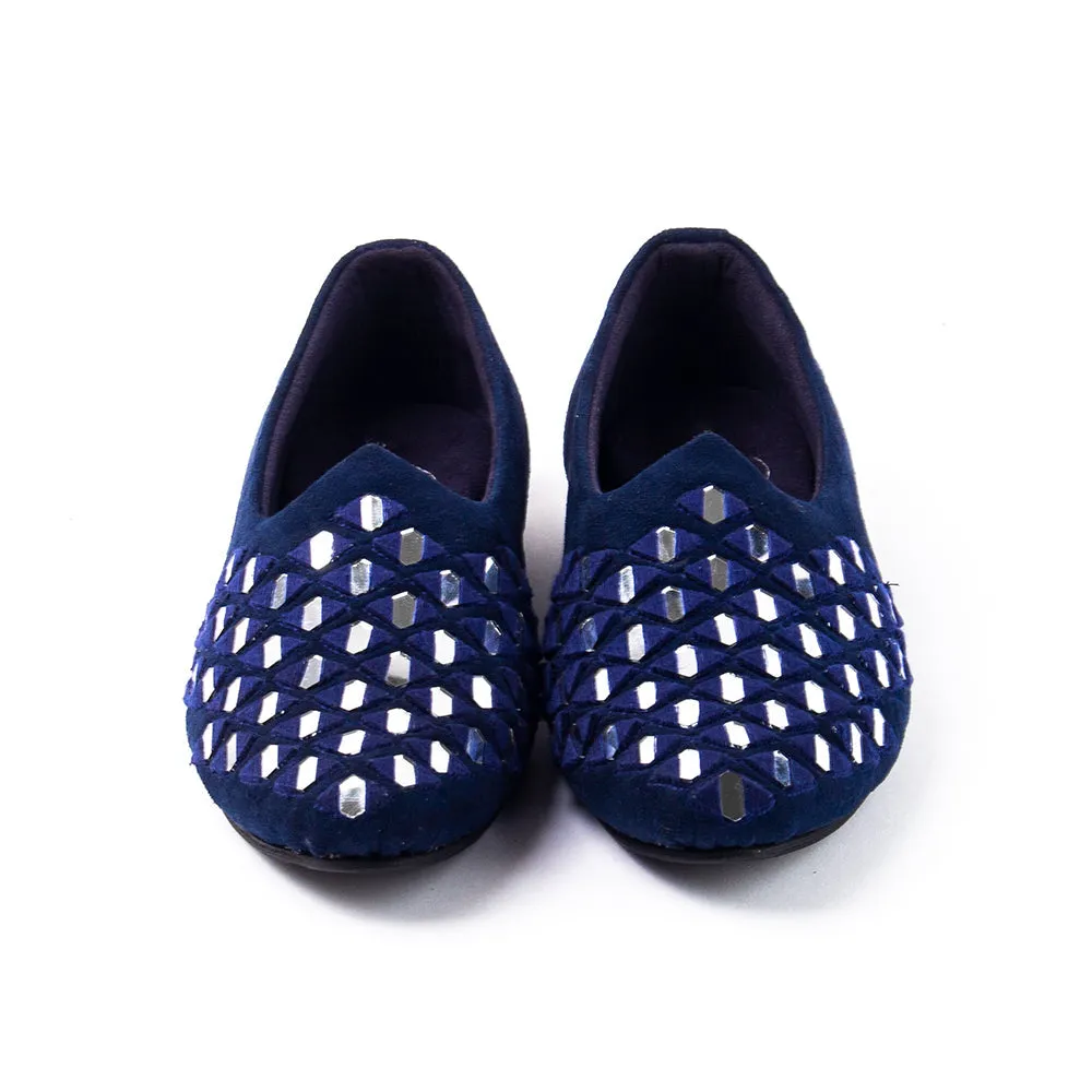 Monkstory Mirror Mojari - Royal Blue