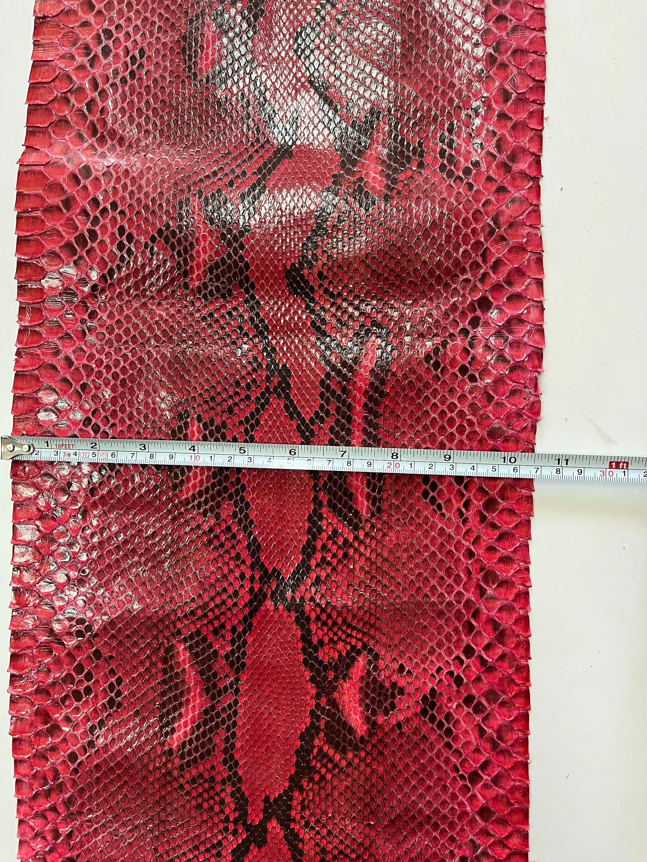 Real snake leather, genuine snakeskin hide natural glazed colour, long and wide python leather of thick 0,7mm(2 oz)