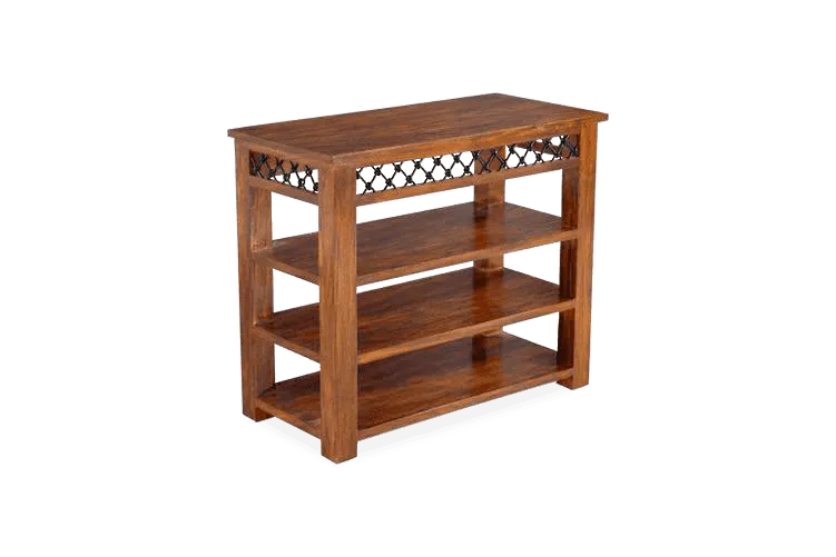Solid Wood Jali Shoe Rack