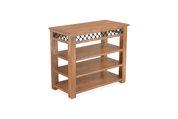 Solid Wood Jali Shoe Rack