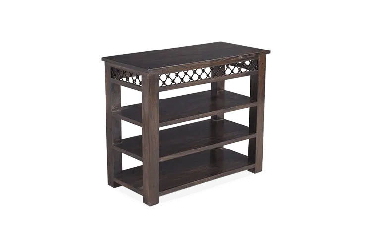 Solid Wood Jali Shoe Rack