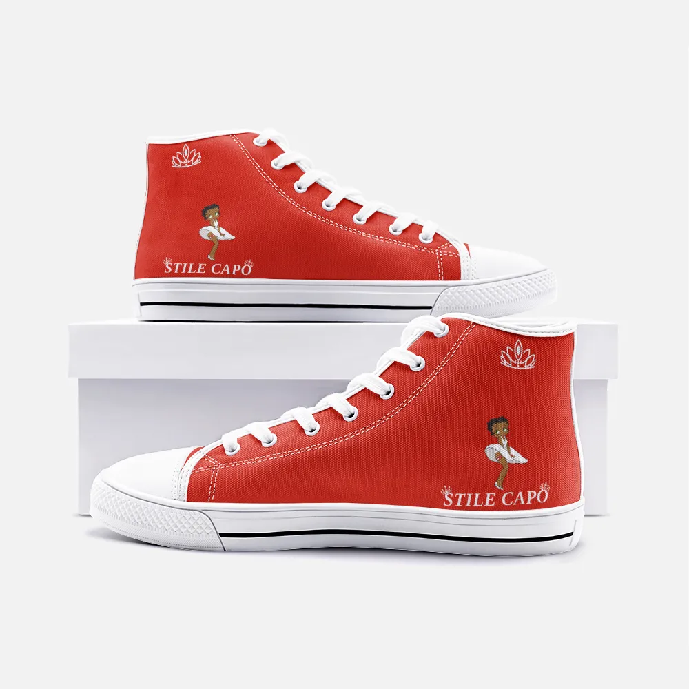 STILE CAPO QUEEN RED/WHT BB High Top Canvas Shoes
