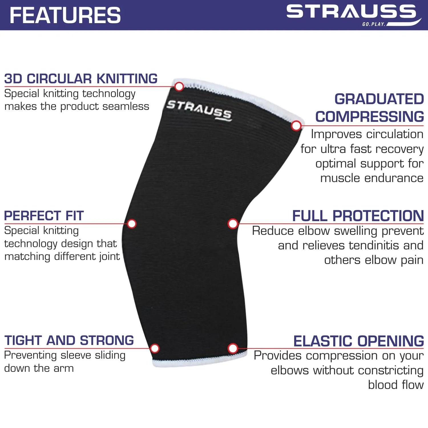 STRAUSS Elbow Support, Free Size