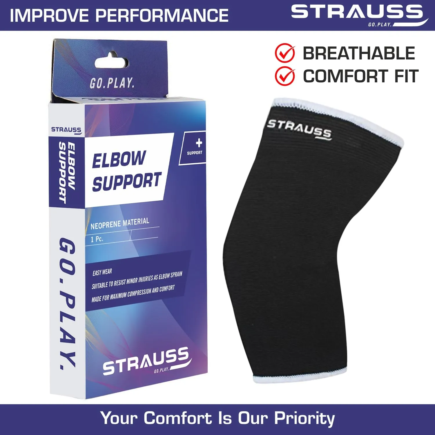 STRAUSS Elbow Support, Free Size