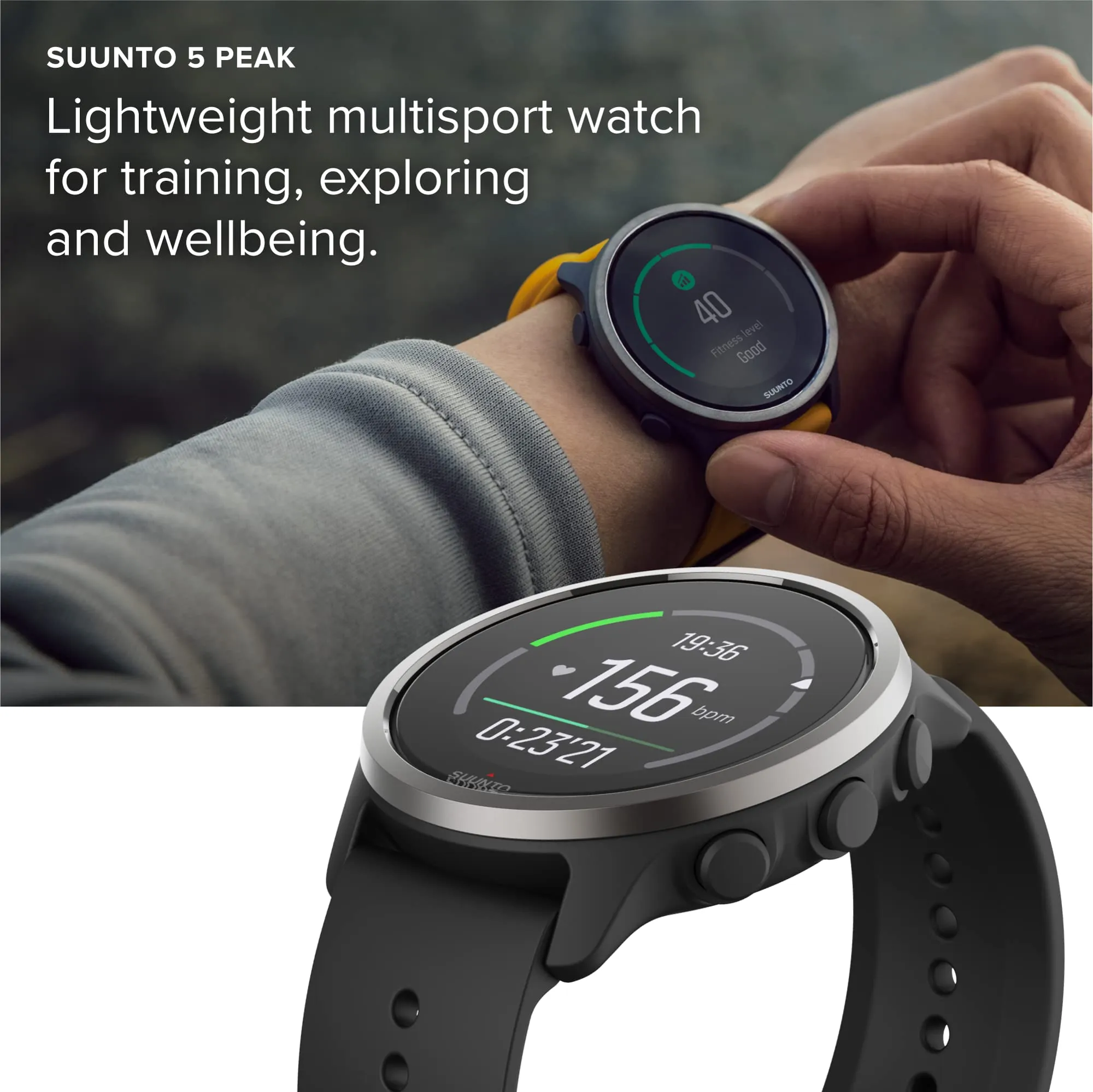 SUUNTO 5 Peak  Compact GPS Sports Watch with Long Battery Life and Route Navigation