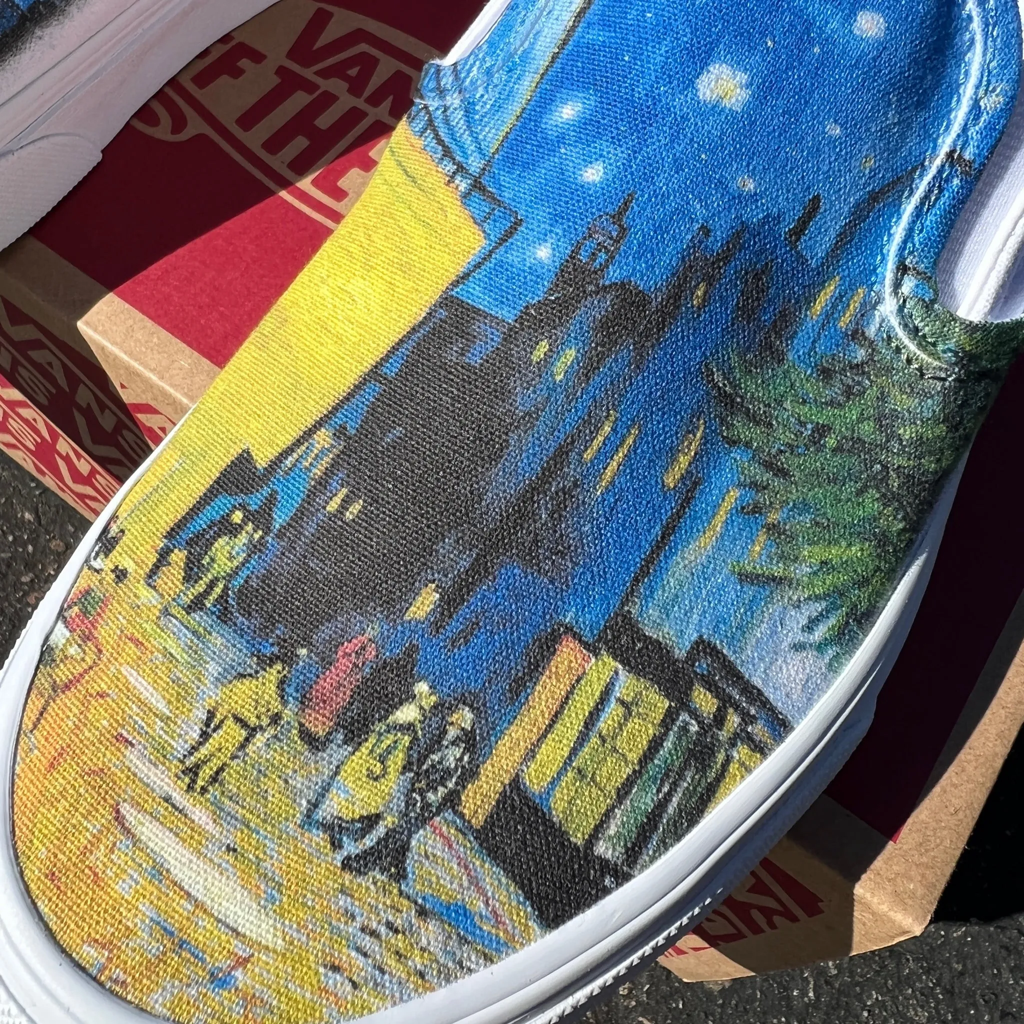Van Gogh Café Terrace At Night Slip Ons